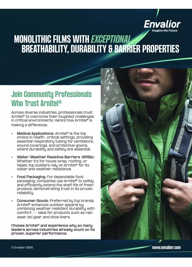 Arnitel® Breathable Films Engineered for Advanced Protection in Critical Applications