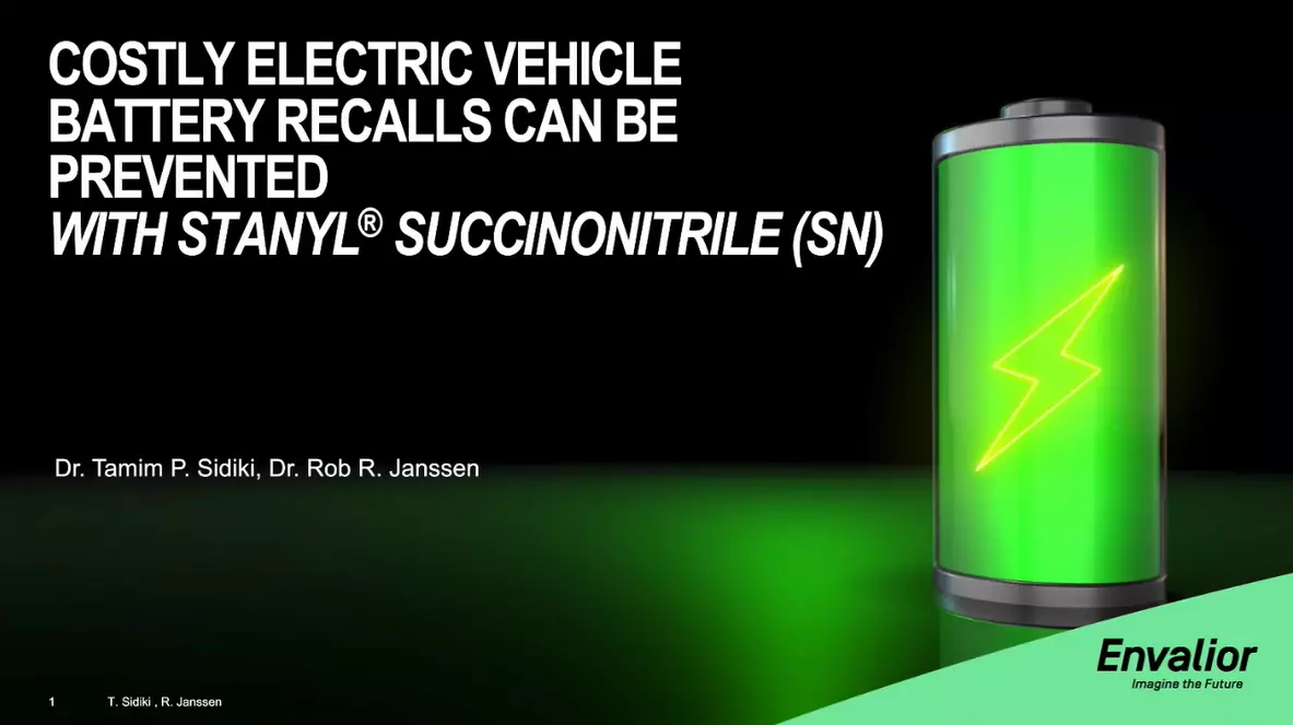 Prevent costly EV battery recalls with Stanyl® (PA46) SuccinoNitrile (SN)